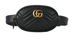 GG Marmont Belt Bag, Leather, Black, 493075, DB, 3*